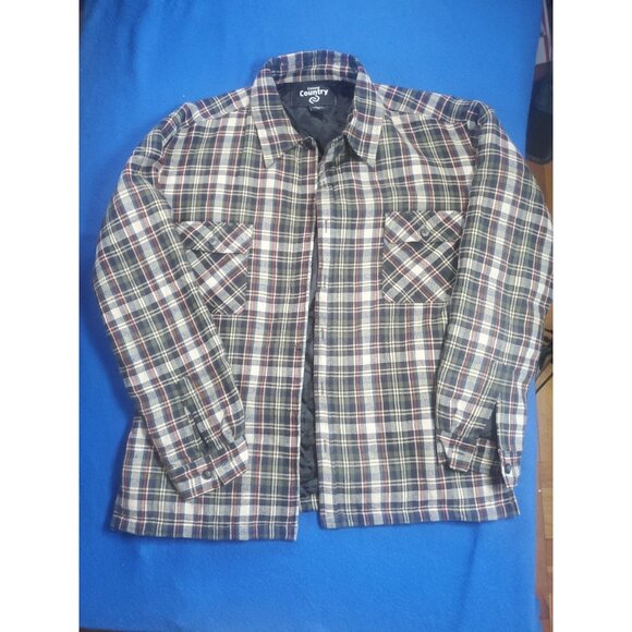 Casual Country Insulated Flannel Button Plaid Men's Size Medium - Picture 5 of 16